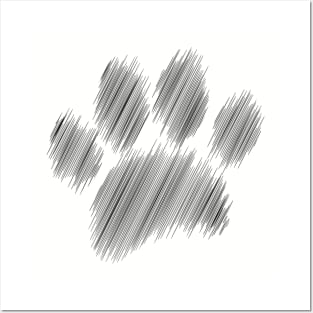 Pencil Sketched Dog Paw Digital Art Posters and Art